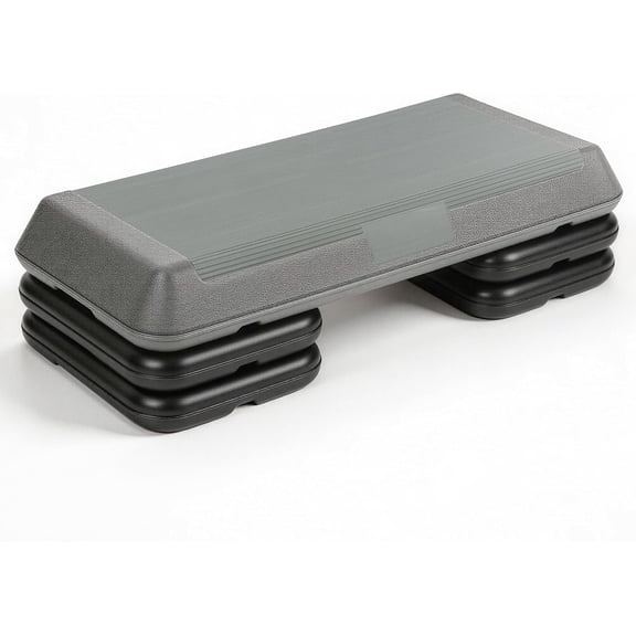 Exercise Aerobic Stepper Platform 28.5'' Adjustable Aerobic Step with 4 Risers, Fitness and Workout Stepper for Home Gym