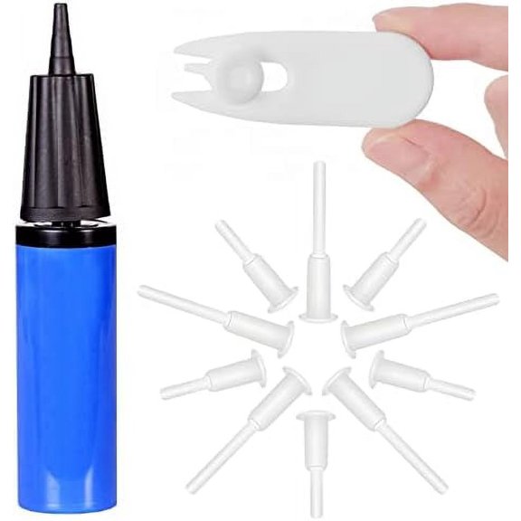 Exercise Ball Pump, Air Pump for Exercise Ball, Yoga Ball Pumps with Fitness Ball Plug Replacement kit Yoga Ball Plugs Replacement Plug for Exercise Balls Inflator Pump (Blue 13 PCS)