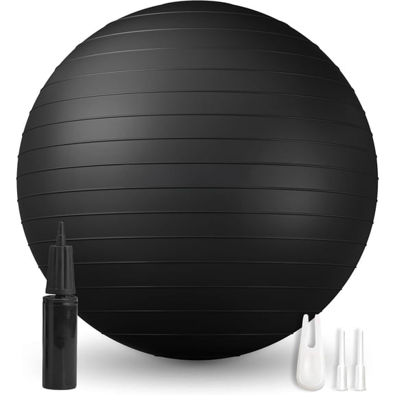 Exercise Ball - Yoga Ball Anti-Burst and Slip Resistant, for Fitness, , Stability, , Core Workout -  Ball w/Quick Pump - Office, , Gym