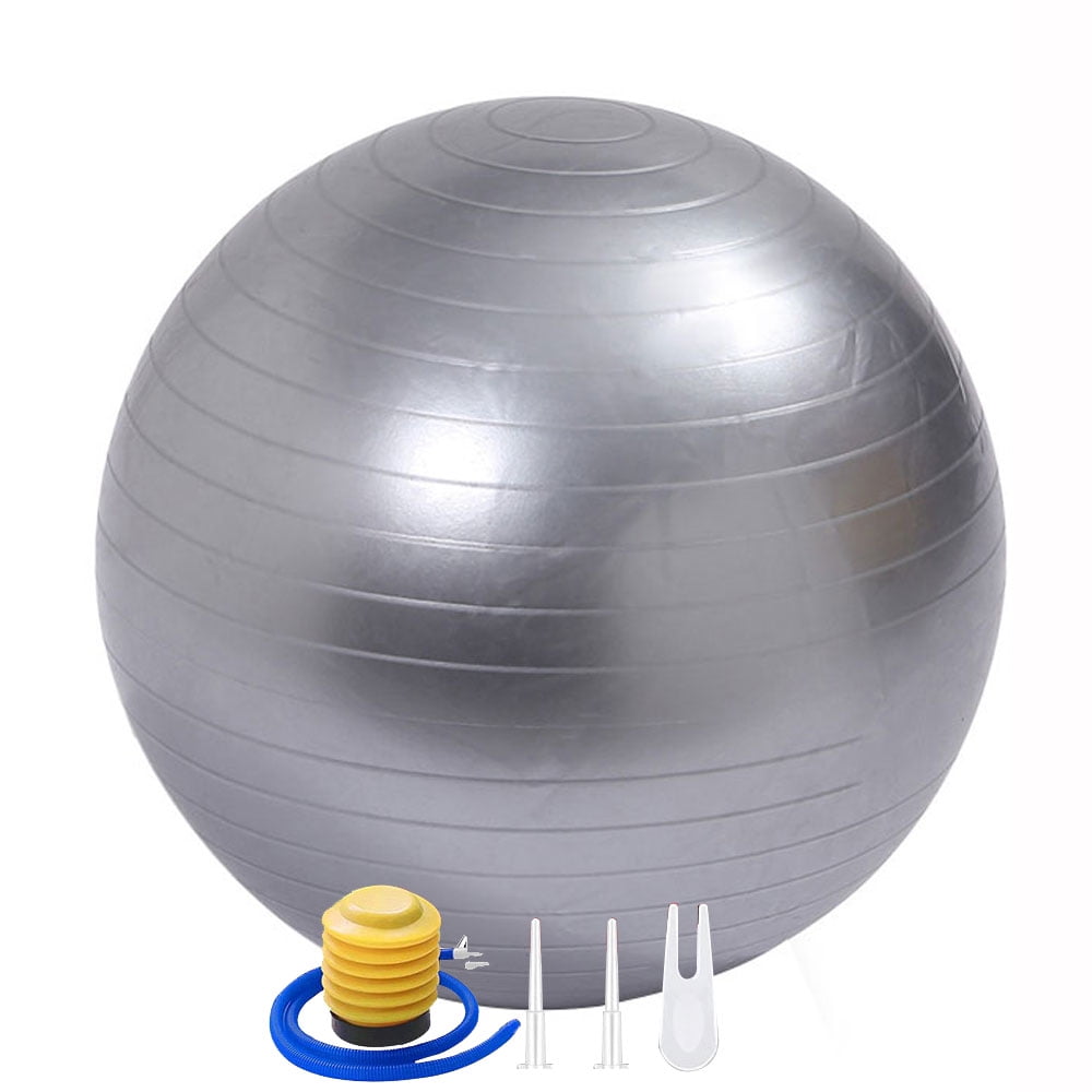 Exercise Ball for Balance Stability Fitness Workout Yoga Pilates at Home Office-silver&39.3inch/334cm
