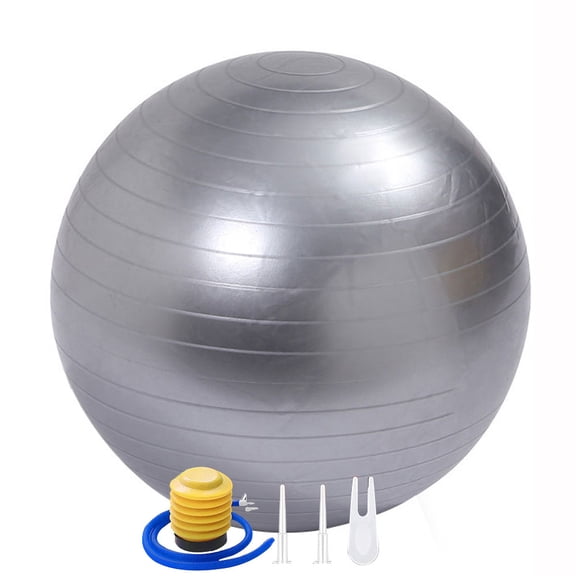 Exercise Ball for Balance Stability Fitness Workout Yoga Pilates at Home Office-silver&39.3inch/334cm