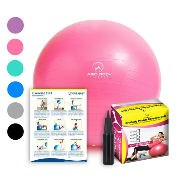 Exercise Ball with Pump - Professional Grade Anti-Burst Fitness and Balance Ball