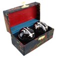 thumbnail image 1 of Exercise Balls Black Iron Bamboo Design Set of 2 Hand Stress Relief Finger Therapy, 1 of 1