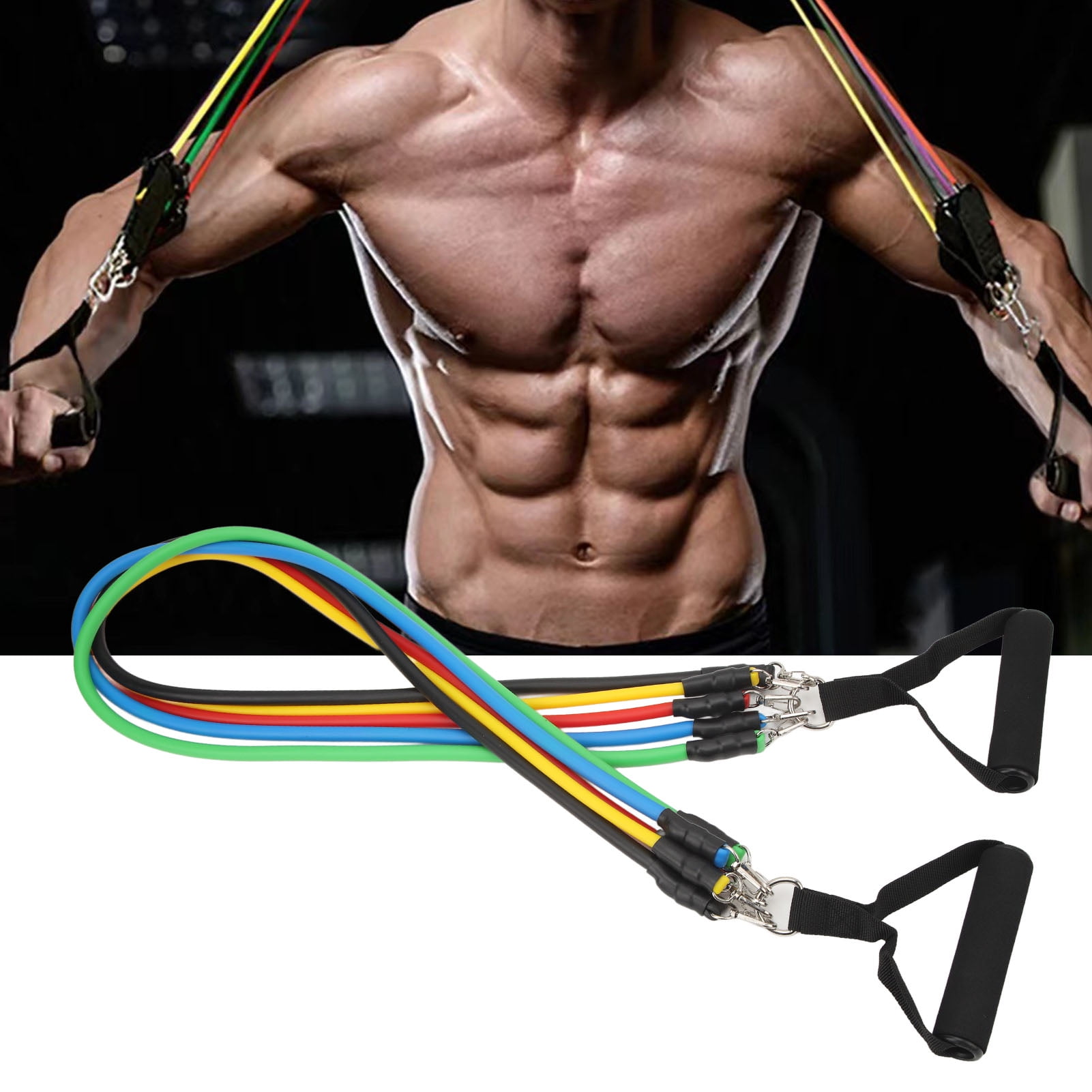 Exercise Bands, Resistance Band Set Effective Maximum Equivalent Of 100Lbs Elastic Antislip With