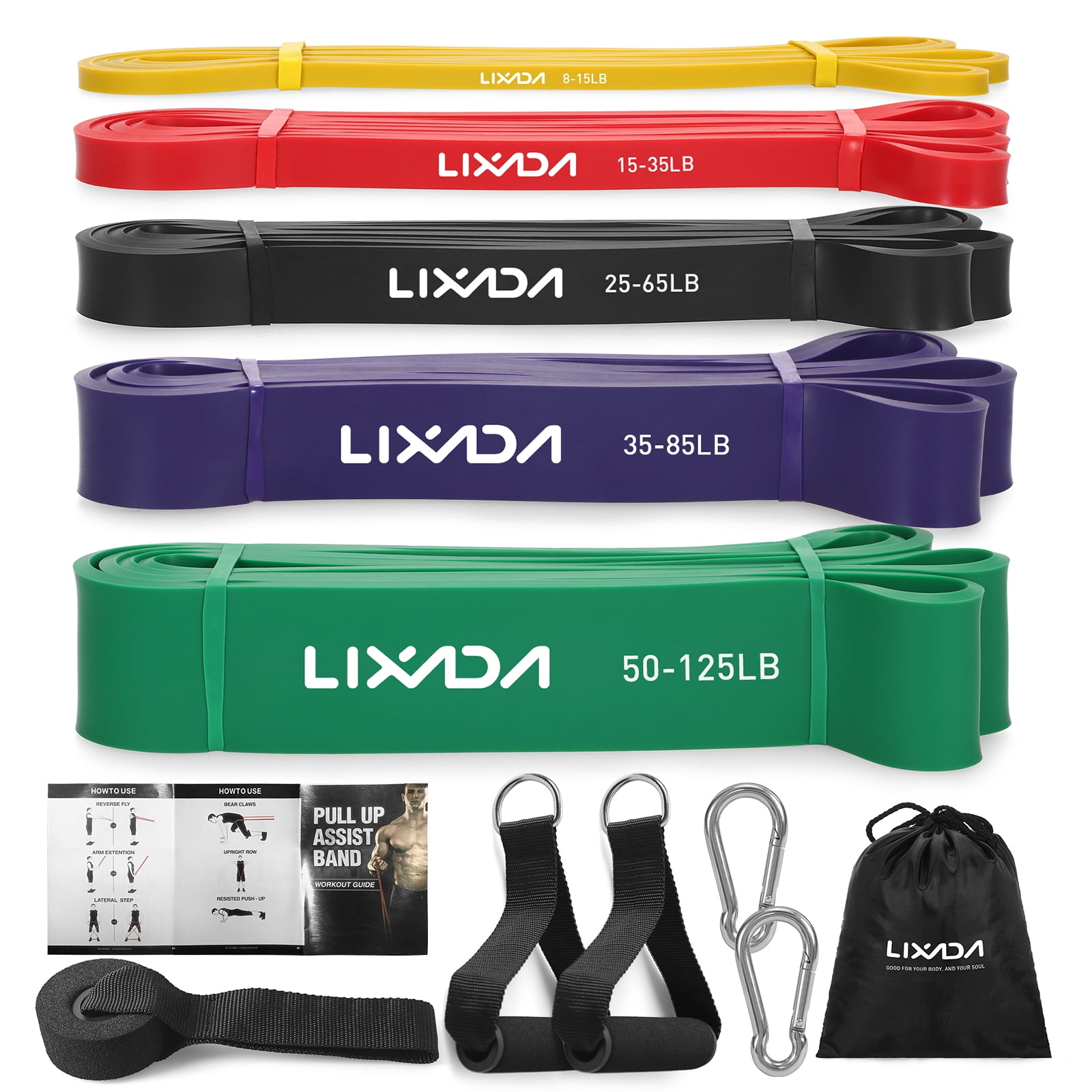 Exercise Bands Set Resistance Loop Door Handles And With Door Handles Resistance Loop Bands Handles And Carry Bands Set Resistance Workout Bands With Bands Set 5 Bands Zdhf Rookin Walmart Business Sup...