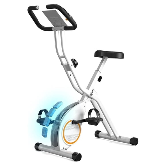 Exercise Bike, 3 IN 1 Stationary Bike, Folding Exercise Bike with 16-Level Resistance, Comfortable Seat Cushion, LCD Monitor, 265 lbs Weight Capacity for Home Gym Workout