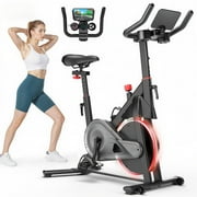 Exercise Bike-Pro, 32-Level Magnetic Resistance Stationary Bikes for Home, Low Noise 300LBS Weight Capacity Workout Cycling Bike for Home Gym, LCD Monitor, Cup Holder