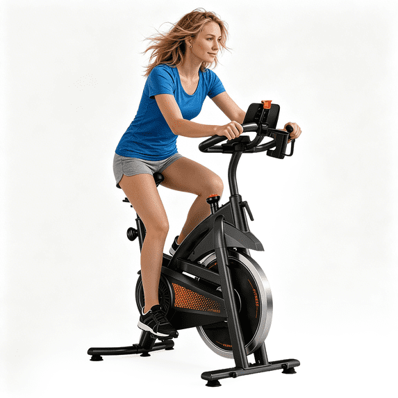 ROBORE Magnetic Indoor Cycling Bike, Adjustable Resistance, 300 lbs Capacity, Padded Comfort Seat for Home Use