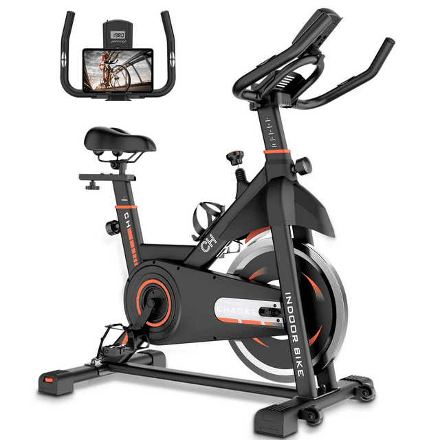Exercise Bike,CHAOKE Indoor Cycling Bike,Stationary Bike Magnetic Resistance Whisper Quiet for Home Cardio Workout Heavy Flywheel & Comfortable Seat Cushion with Digital Monitor
