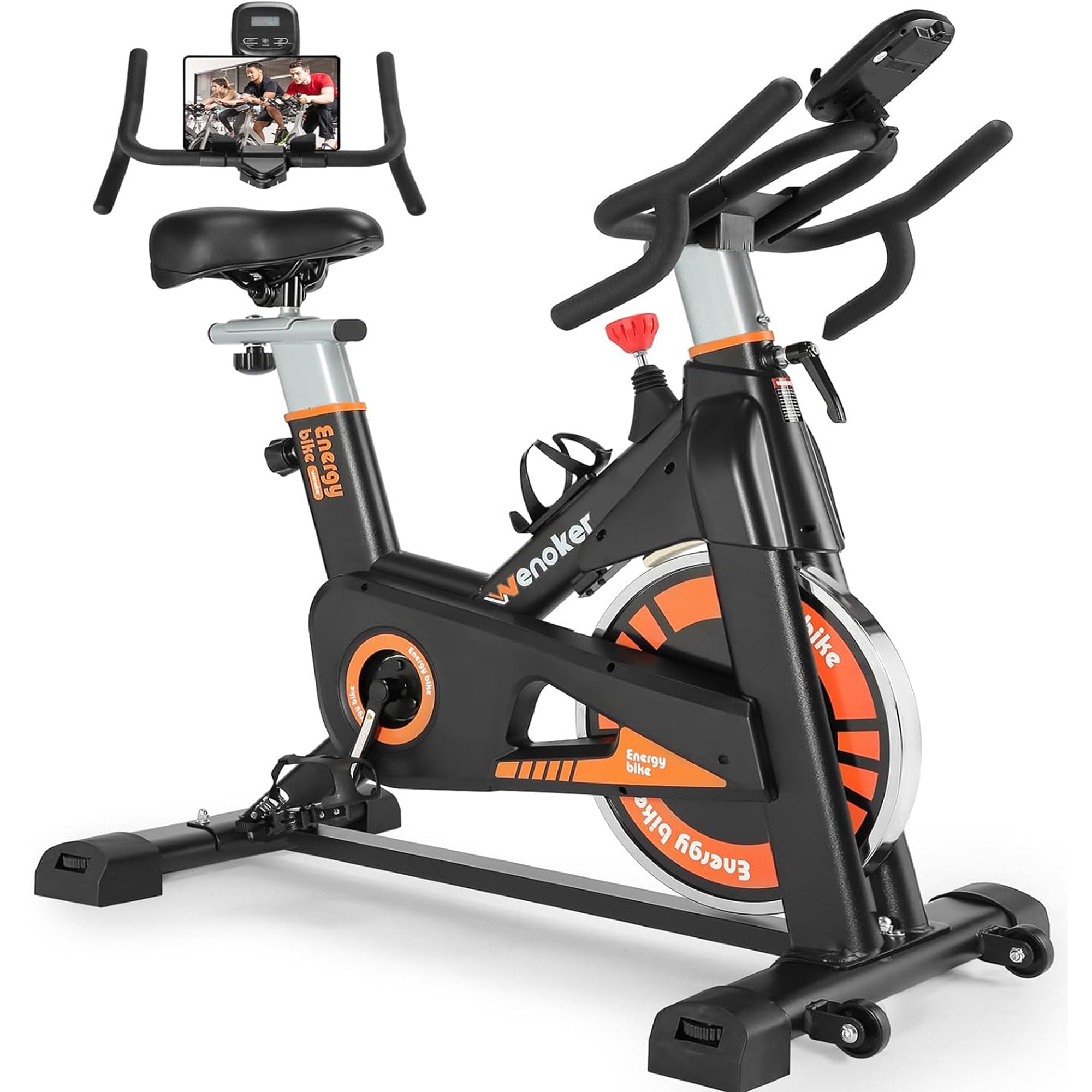 Wenoker Indoor Cycling Bike Stationary Exercise Bikes with Silent Belt Drive, Heavy Flywheel,and LCD Monitor for Home Cardio Workout Training.
