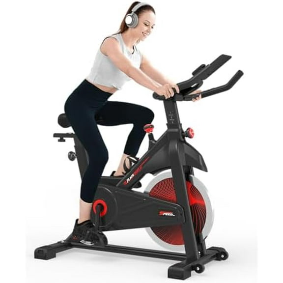 Exercise Bike, Pro Magnetic Resistance/Brake Pad Indoor Cycling Bike Stationary, Cycle Bike with Comfortable Seat Cushion, Digital Display with Pulse$$Sport & Recreation Other