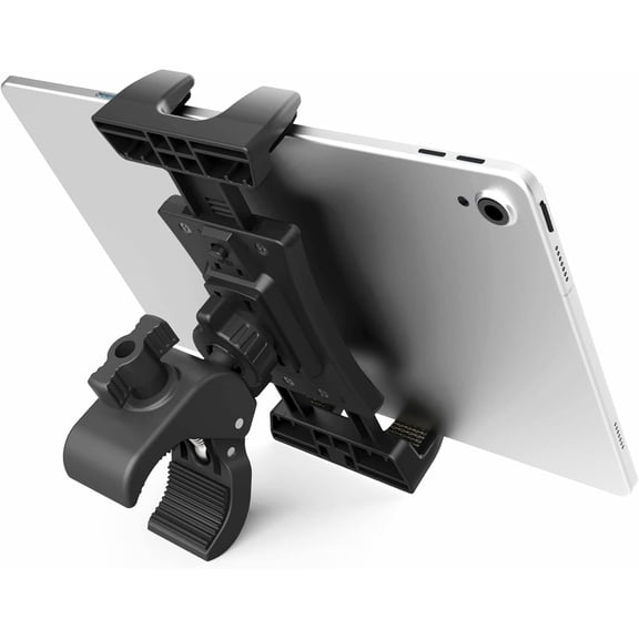 Exercise Bike Tablet Holder,Treadmill Exercise Gym Tablet Mount - Adjustable Indoor Handlebar Bracket for iPad Pro 9.7, 10.5, 12.9, Air Mini 2 3 4 5 6, iPhone, Samsung Tab, 4.7-13" Tablets stand