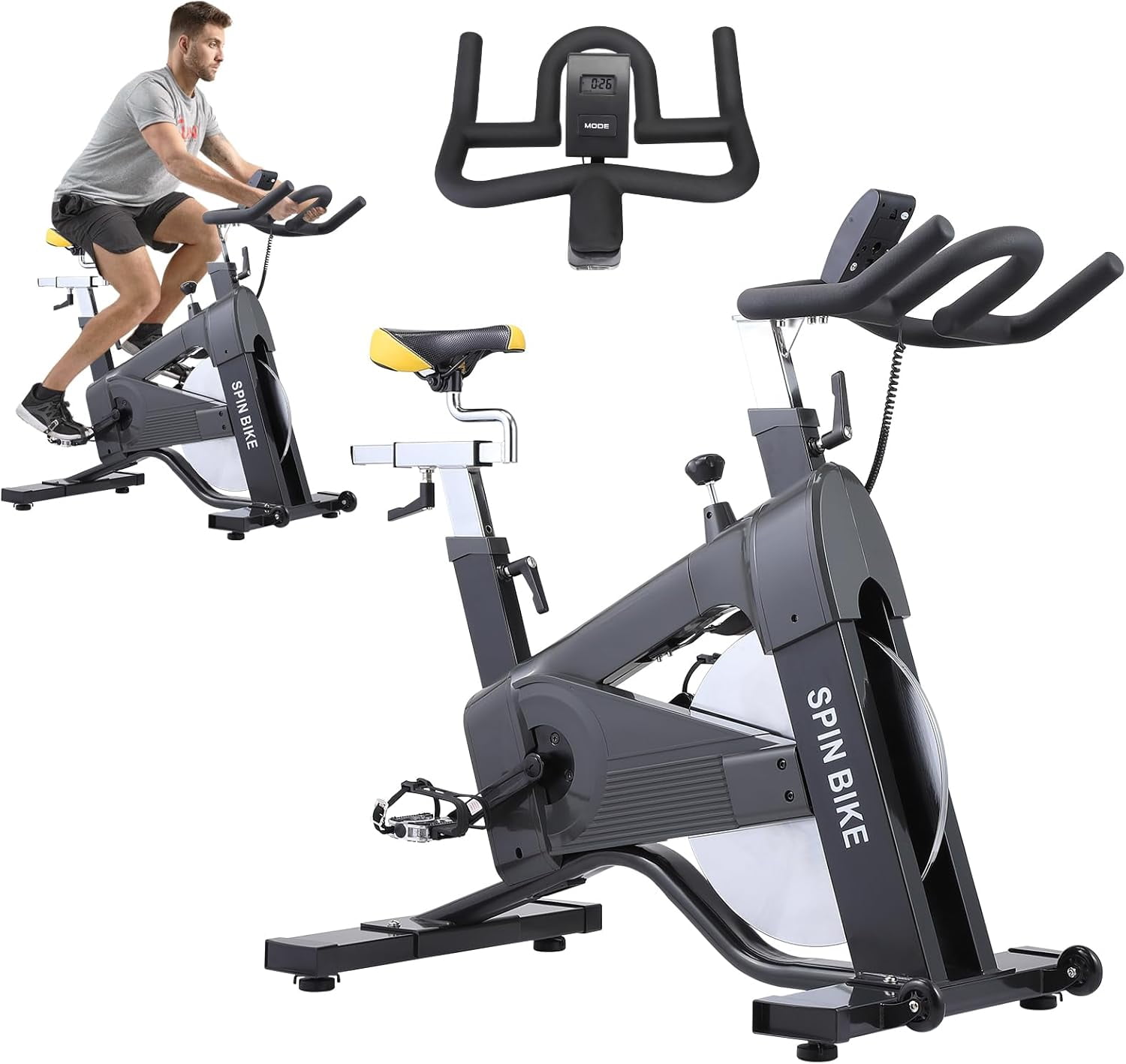 Exercise Bike for home, Indoor Cycling Bike Stationary, Quiet Magnetic Workout Bike with Comfortable Seat Cushion, 330LB Capacity, Digital Display for Home Gym