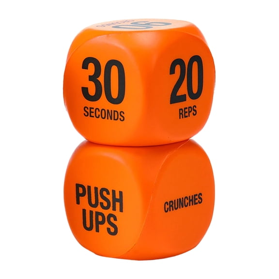 Exercise Dice Set: 1 Pair of 6-Sided Foam Workout Dice for a Fun, Randomized Fitness Game for Men, Women, Teens, and Group Exercise Classes.