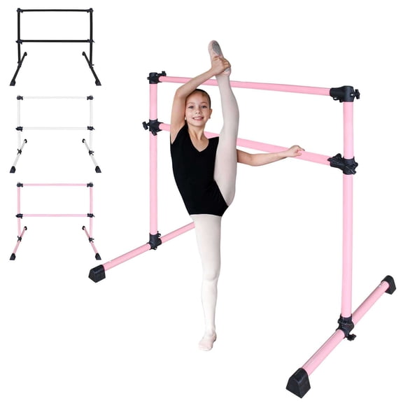 Exercise Equipment 4FT Pink Ballet Barre With Adjustable Range Of 6.7-46 Inches For Dance Practice,Home Gym Equipment