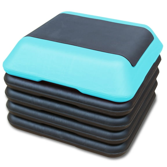 Exercise Equipment Height-Adjustable Step Aerobics Platform Fitness Equipment Stepper Trainer Exercise Step Platform with 4 Riser Green,Home Gym Equipment