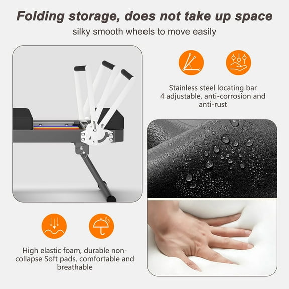 Exercise Equipment Pilates core bed, foldable home high quality, yoga studio same commercial fitness equipment, black,Workout Equipment