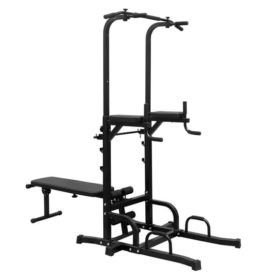 Exercise Equipment Power Tower with Bench Pull Up Bar Dip Station Adjustable Height Dip Stand Heavy Duty Multi-Function Fitness Rack,Workout Equipment