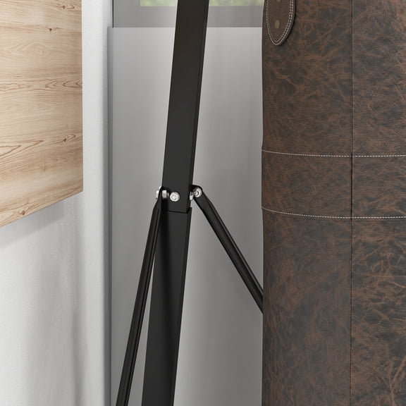 Exercise Equipment Soozier Foldable Punch Bag Stand, Height Adjustable Heavy Bag Stand with Weighted Base, Free Standing for Home Gym, Stand Only,Workout Equipment