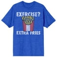 thumbnail image 1 of Exercise? Extra Fries Men's Royal Heather T-shirt-X-Large, 1 of 6