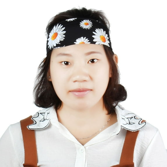 Exercise Fabric #1 Stretch Sports Headband Headwraps Scarf Sweatband Black