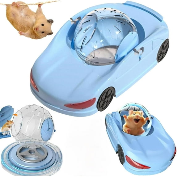 Exercise Hamster Wheel Car, Silent Fitness Wheel Toy Vehicle for Small Pets, Hamster Running Ball Funny Transparent Ball, Exercise Wheel for Hamsters, Pet Transparent Ball Car Running Wheel