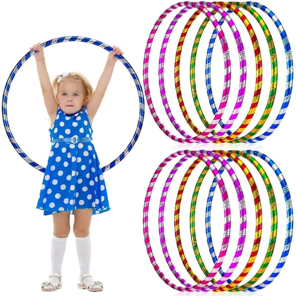Exercise Hoop Adults Plastic Glitter Weighted Fitness Hoop PE. Equipment for School Course, Pilates, Exercise, Gym Workouts