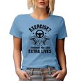 thumbnail image 1 of Exercise, I Thought You Said Extra Lives, Funny Video Gamer, Baby Blue T-Shirt, Medium, 1 of 5