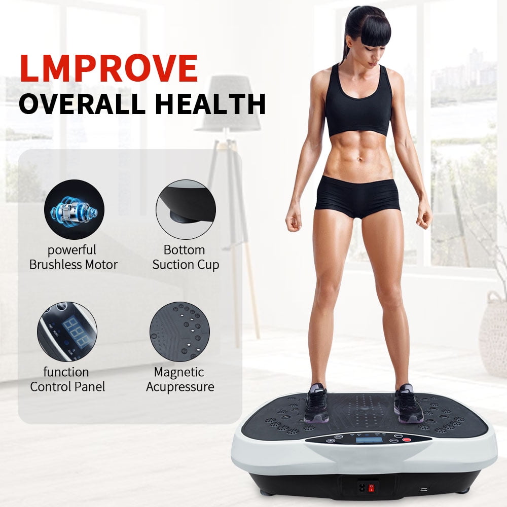 Exercise Machine - Whole Body Workout Vibration Fitness Platform, Home Training Equipment for Weight Loss & Toning Grey