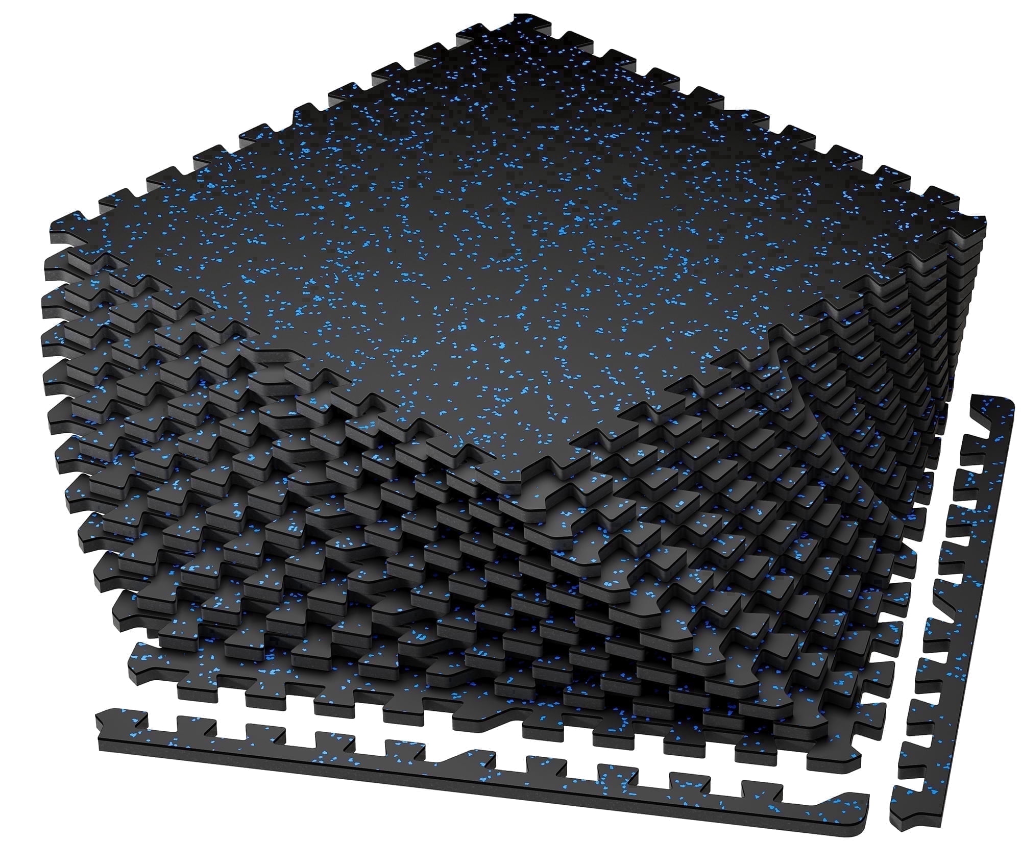 Amadwell 12Pcs Interlocking Workout Mats, 0.56" Thick Rubber Top EVA Foam Gym Flooring, 48 Sq Ft High Density Protective Tiles for Home Gym & Exercise
