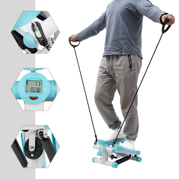 Exercise Mini Stair Stepper, Twister, Climber Machine with Resistance Bands
