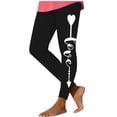 thumbnail image 1 of Exercise Pants for Women Valentine's Day Gift Cute Heart Graphic Print Tight Casual Full Length Active Yoga Pants(Black,XXL), 1 of 4