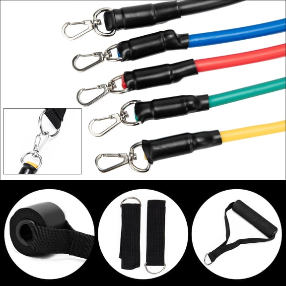 Exercise Resistance Bands Set Stretch Training Band Set with Door Anchor Physical Therapy Keep Fit Exercise Bands with Handles Ankle Straps and Carry Bag