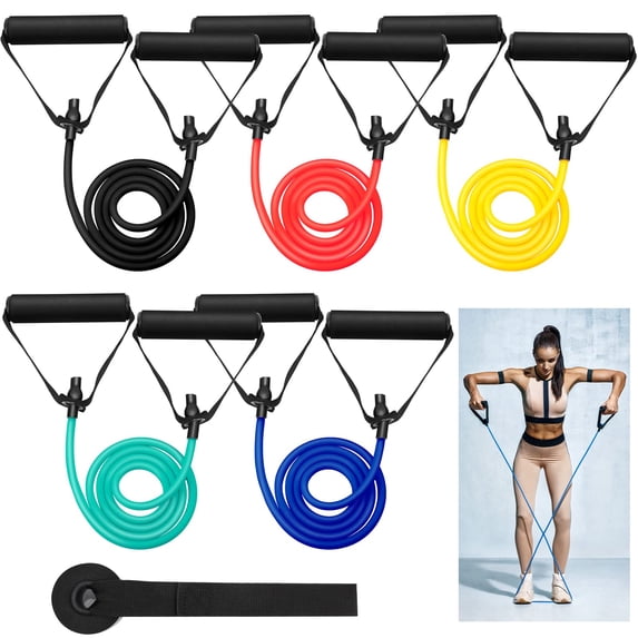 Exercise Resistance Bands With Handles 10-30 Lbs Door Anchor Workout Aid