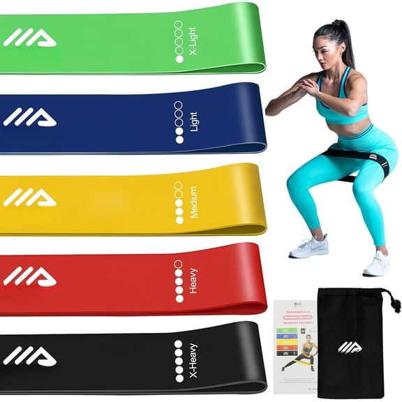 Exercise Resistance Bands for Working Out Set of 5 for Women and Men, Stretch Bands for Exercise, Physical , Arms Workout, Stretching, Fitness