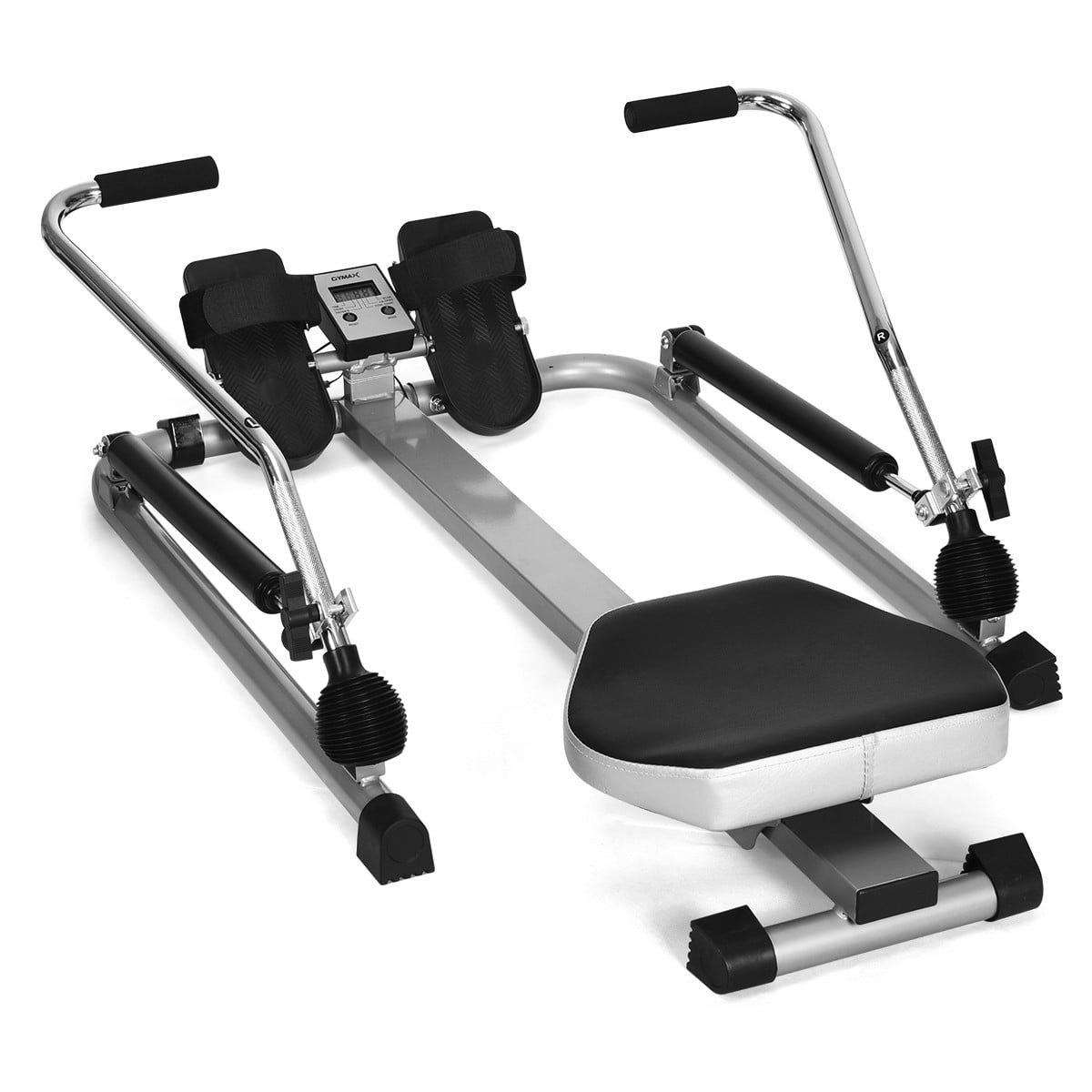 Single Hand Rower Machine Exercise Rowing Machine Rower w/Adjustable Double Hydraulic Resistance ...