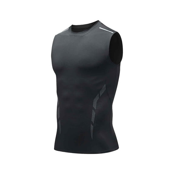 Exercise Shirts for Men Cotton Men's Summer Sleeveless T-Shirt Solid Color Round Neck Casual Sports Muscle Tank Tops Black XXL