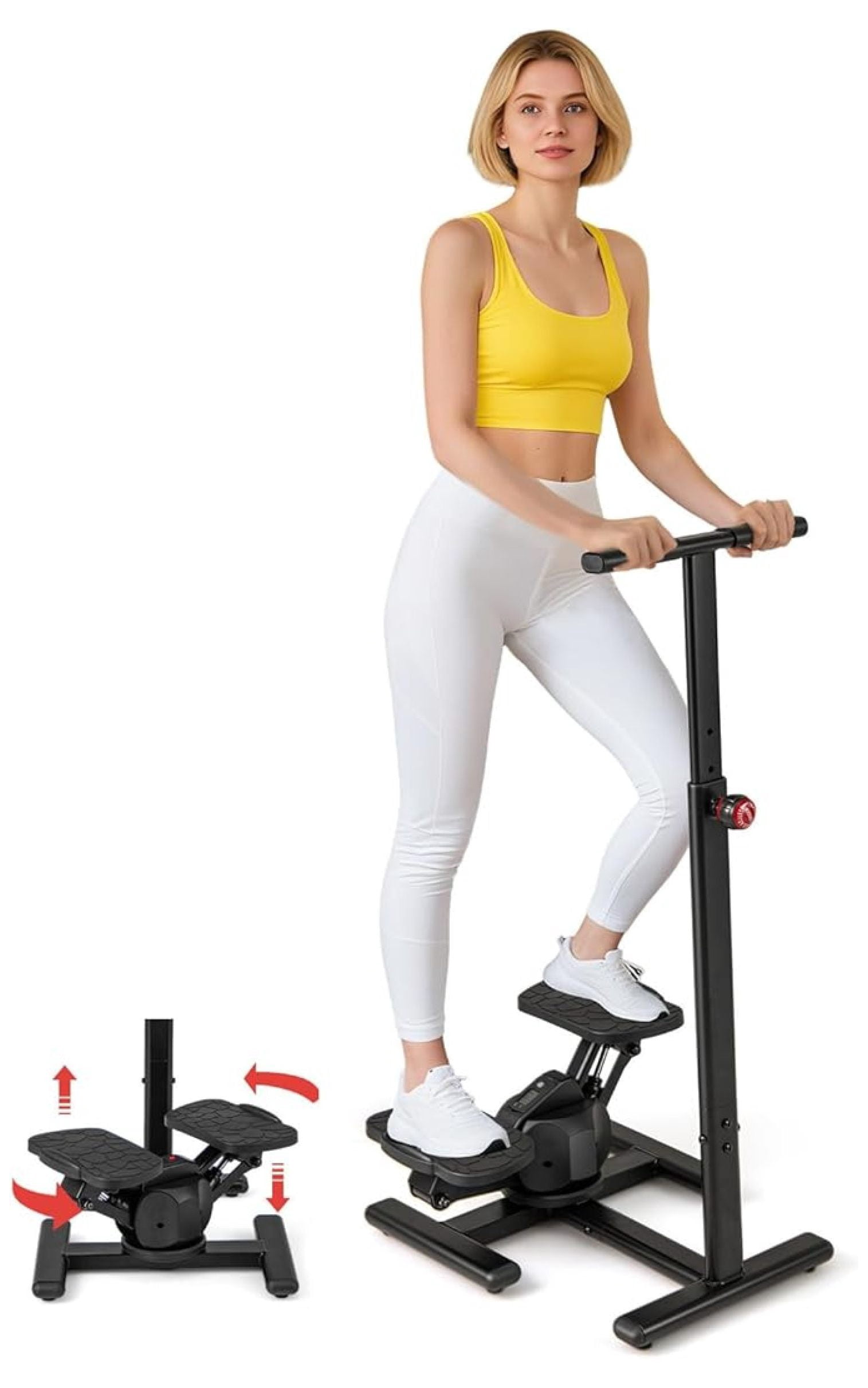 Exercise Stepper with Handle Bar, 330 LBS Stepper with LCD Monitor ...