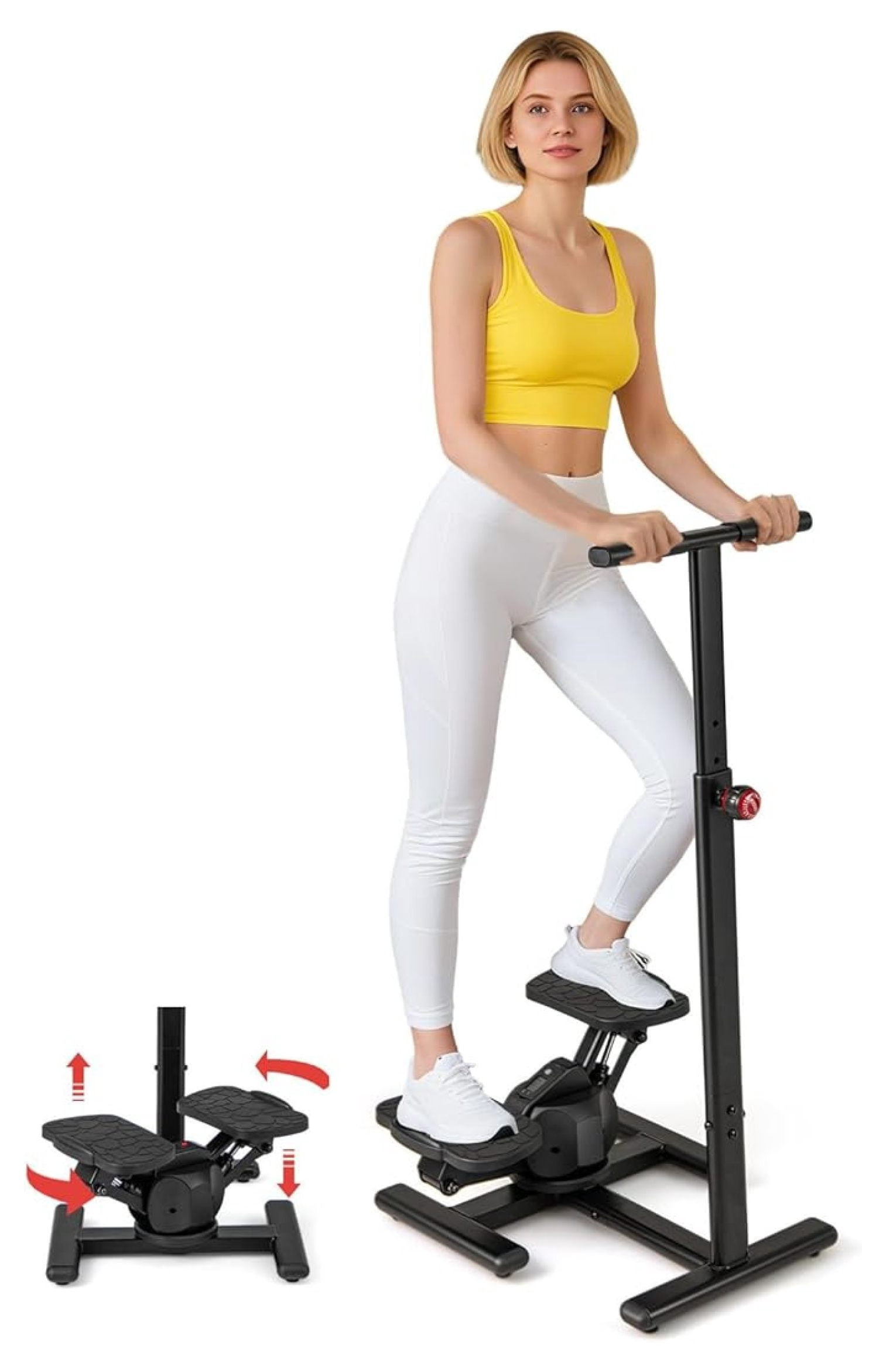 Exercise Stepper with Handle Bar, 330 LBS Stepper with LCD Monitor ...