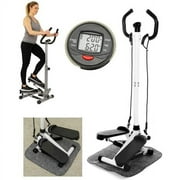 Exercise Stepper Machine with LCD Monitor, Unbranded Workout Stair Climber Stepper for Home Gym, Stepper Fitness Machine W/ Handle and Resistance Bands