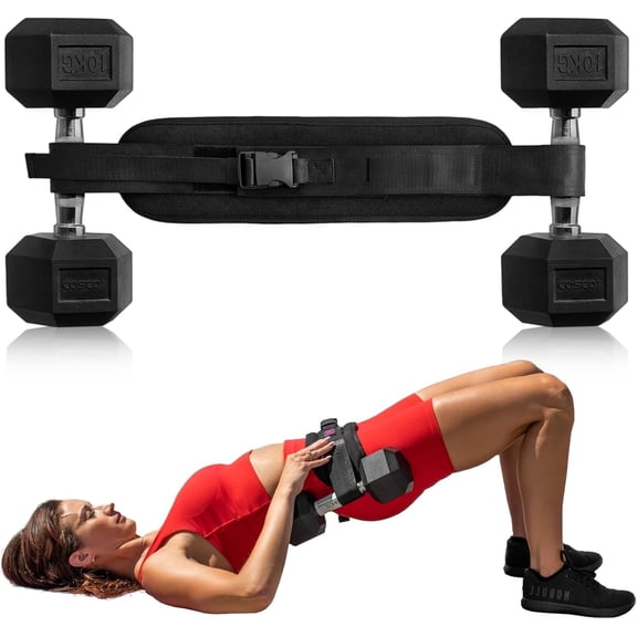 Exercise  Thrust Belt - Glute Trainer for  Workouts with Extra Padding - Fully Adjustable  Thrust Belt for Dumbbells - Booty Builder, Glute Workout Equipment