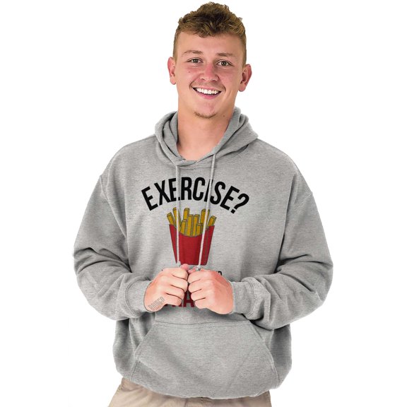 Exercise You Said Extra Fries Foodie Unisex Plus Fleece Graphic Hoodie Brisco Brands 4X