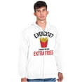 thumbnail image 1 of Exercise You Said Extra Fries Foodie Unisex Fleece Graphic Zip Up Hoodie Brisco Brands 3X, 1 of 5