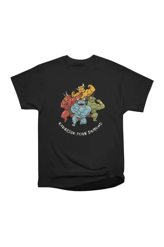 Exercise Your Demons Fit Bodybuilding Gym by Tobe Fonseca T-Shirt Tee Gift For Him Merch F