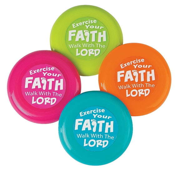 Exercise Your Faith Flying Discs - Party Favors - 12 Pieces