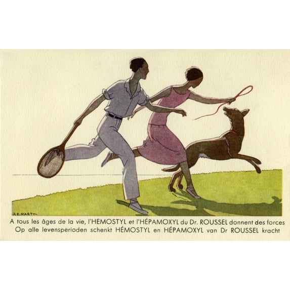 Exercising The Dog Poster Print By Mary Evans Picture Librarypeter & Dawn Cope Collection (24 X 18)