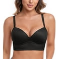 thumbnail image 1 of Exerin Bras for Women Plunge Wirefree Pullover Push Up Comfortable Padded Plus Size Bra(Black,36DD), 1 of 7