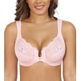 thumbnail image 1 of Exerin Women's Plus Size Front Closure U-Back Underwire Wide Strap Everyday Bra(Pink,34DD), 1 of 5