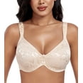 thumbnail image 1 of Exerin Minimizer Bras for Women Soft Fabric Comfort Full Figure Unpadded Underwire Everyday Bra(Beige,32DD), 1 of 5