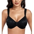 thumbnail image 1 of Exerin Minimizer Bras for Women Soft Fabric Comfort Full Figure Unpadded Underwire Everyday Bra(Black,34C), 1 of 6